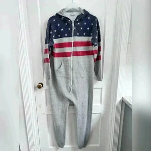 SKYLINEWEARS Adult One Piece Unisex American Flag Jumpsuit Size M